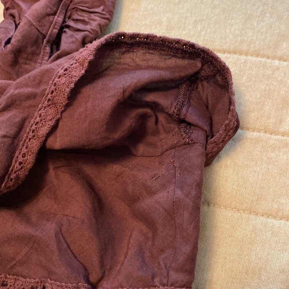 Free People Sunny Days Ahead Cranberry Ruffle Crop Top size large - Picture 11 of 12